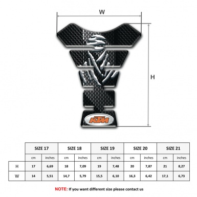 KTM Tank Pad Protector Black with Gray Mark Design 