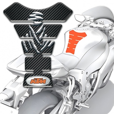 KTM Tank Pad Motorbike Black Carbon with Samurai Logo Model
