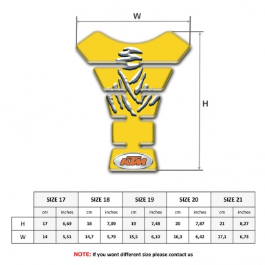 KTM Tank Pad Motorbike Yellow Design 
