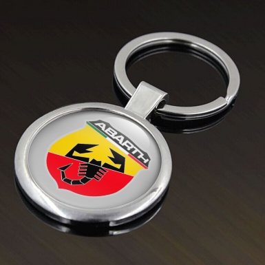 Fiat Abarth Metal Key Ring Silver Italy Flag Color Design
