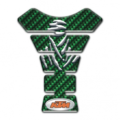 KTM Tank Guard Pads Green Carbon with Samurai Logo Design 