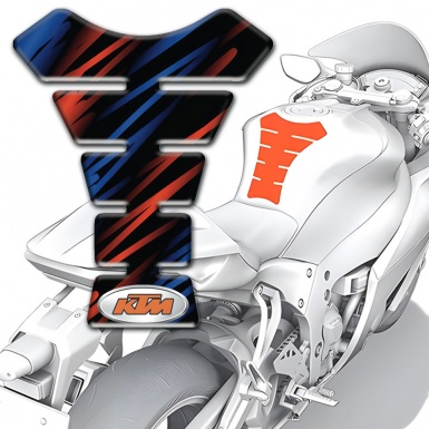 KTM Tank Protector Black with Blue Red Patterns Style 