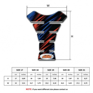 KTM Tank Protector Black with Blue Red Patterns Style 