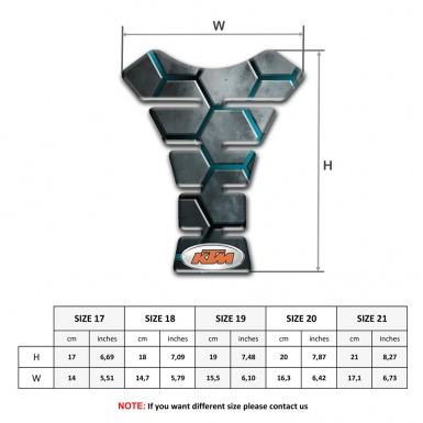 KTM Tank Guard Pads Gray Figures with Turquoise Chanels Style 