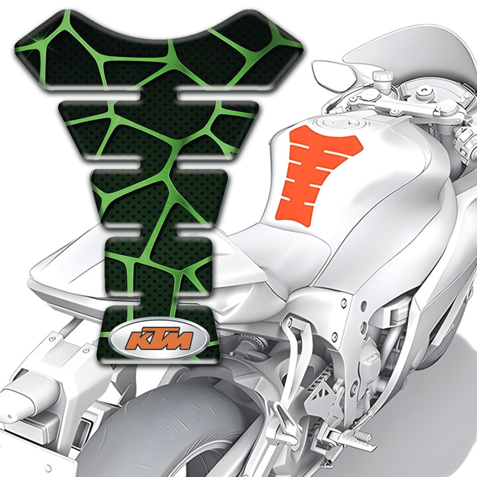 KTM Tank Protector Black with Green Patterns Style | Tank Protectors ...