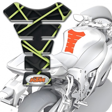 KTM Tank Pad Motorbike Black Base with Green Lines Style 