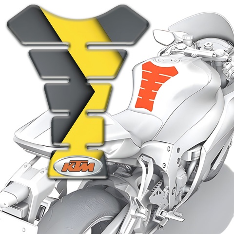 KTM Tank Pad Protector Gray Yellow Style 