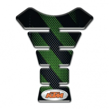 KTM Tank Pad Protector Black with Green Diagonal Bands Print 