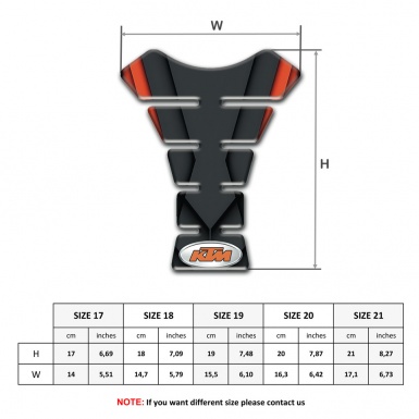 KTM Tank Pad Motorbike Dark with Orange Motif Print