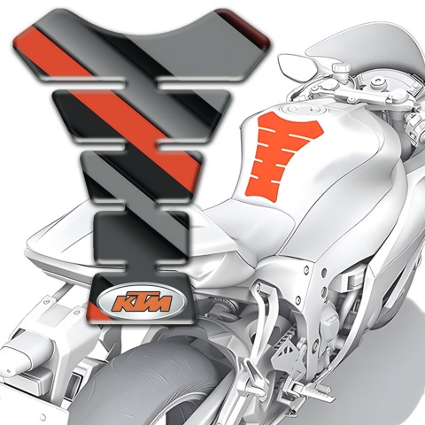 KTM Tank Protector Orange Gray Diagonal Patterns Print