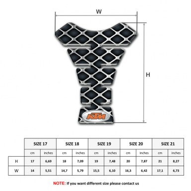 KTM Tank Pad Protector Large Metal Grid Style 