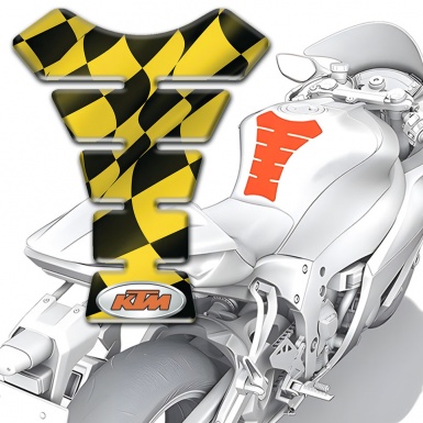 KTM Tank Protector Yellow Black Flag Effect 