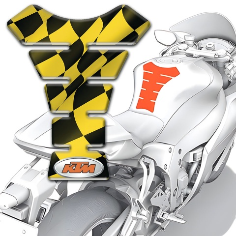KTM Tank Protector Yellow Black Flag Effect 