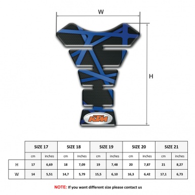 KTM Tank Guard Pads Black with Blue Patterns Style 