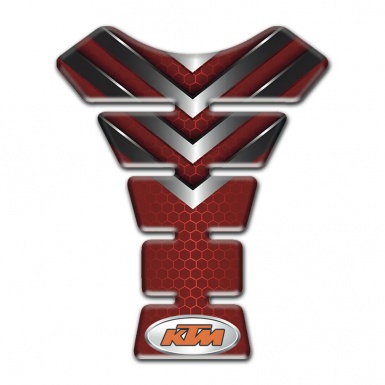 KTM Tank Pad Motorbike Red with Nikel Details Style 