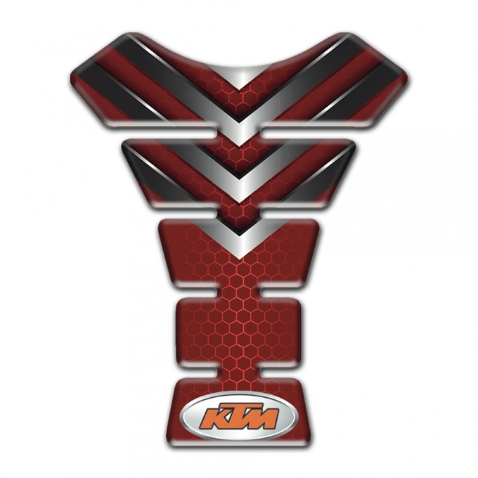 KTM Tank Pad Motorbike Red with Nikel Details Style 