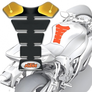 KTM Tank Pad Motorbike Yellow Black base Small Logo 