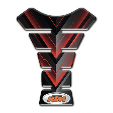 KTM Tank Protector Black withRed V Shape Decoration Print 