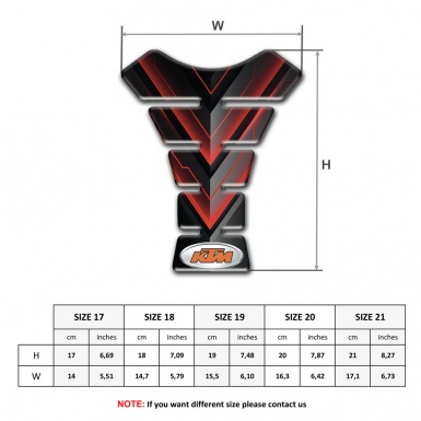 KTM Tank Protector Black withRed V Shape Decoration Print 