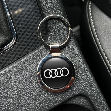 Audi Metal Fob Chain Black White Classic Logo