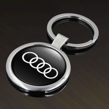 Audi Metal Fob Chain Black White Classic Logo