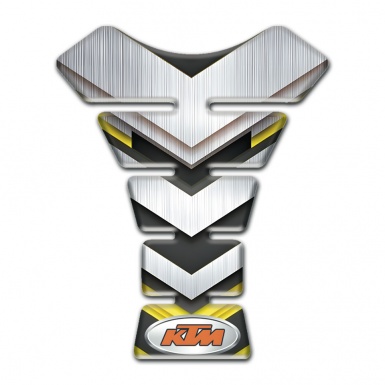 KTM Tank Guard Pads Silver with Yellow Motive Style 