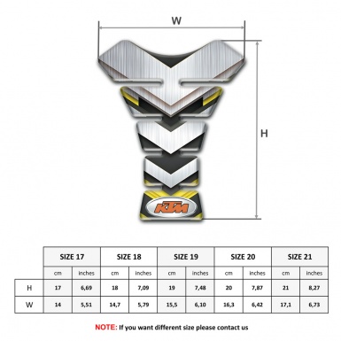 KTM Tank Guard Pads Silver with Yellow Motive Style 