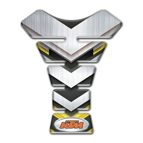 KTM Tank Guard Pads Silver with Yellow Motive Style 