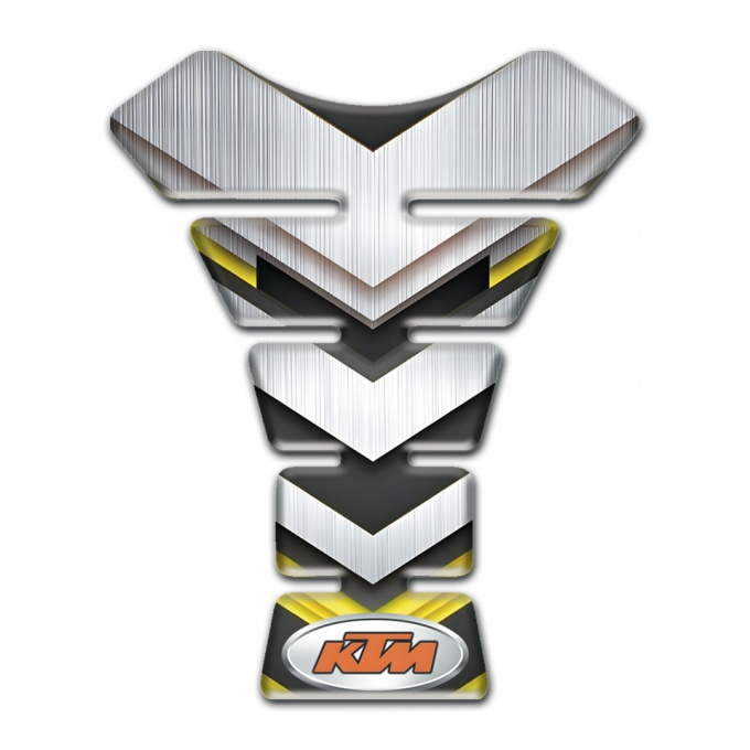 KTM Tank Guard Pads Silver with Yellow Motive Style 