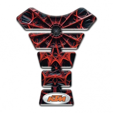 KTM Tank Protector Red 3D Spider Web Decoration 