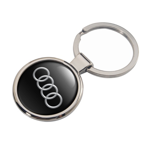 Audi Key Fob Metal Black Classic Silver Logo Design