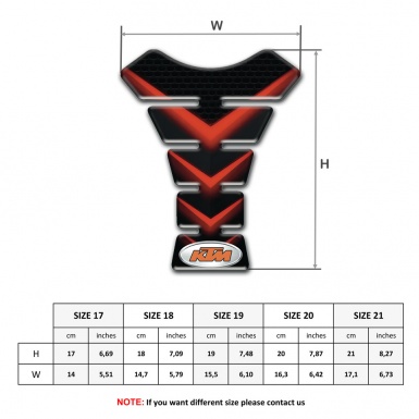 KTM Tank Fuse Black with Red V Shape Decoration 