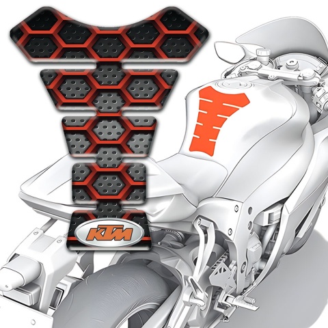 KTM  Tank Protector 3D red Grid Style 