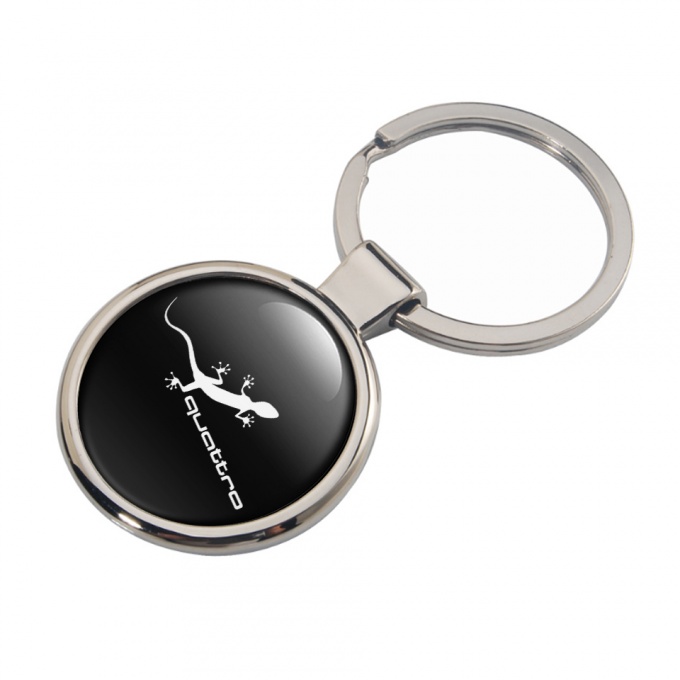 Audi Quattro Key Holder Metal Black Classic White Logo