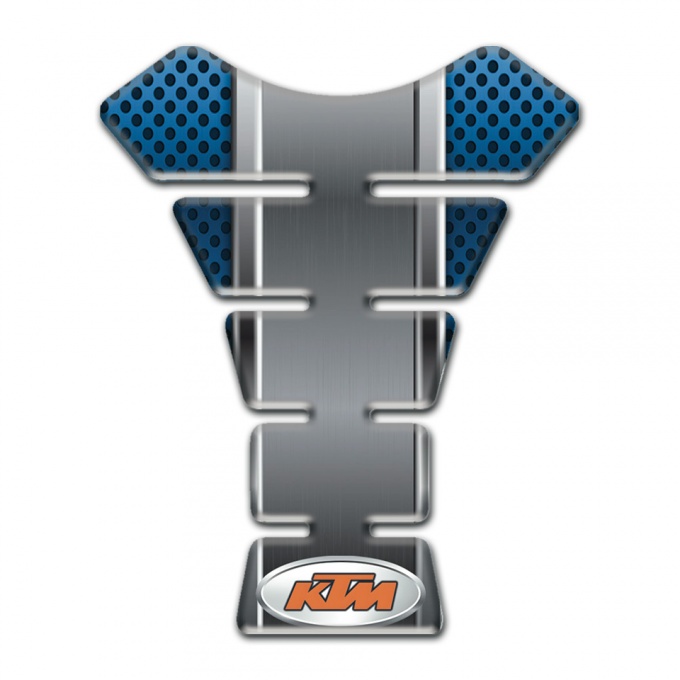 KTM Tank Protector Perforated Blue Base with Graay Central Panel Style 
