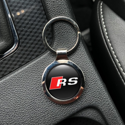 Audi Rs Keychain Metal Black White Logo Edition