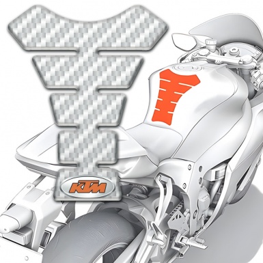 KTM Tank Pad Motorbike White Carbon Style 