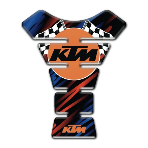 KTM Tank Pad Motorbike Black with Blue Red Patterns and Racing Logo Style 