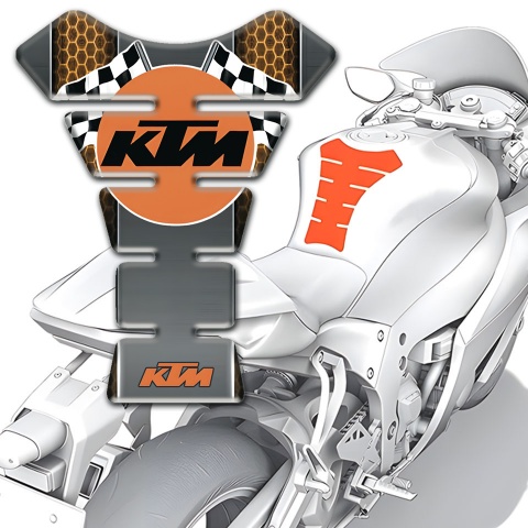 KTM Tank Protector Gray Base with Copper Honecomb Motive 