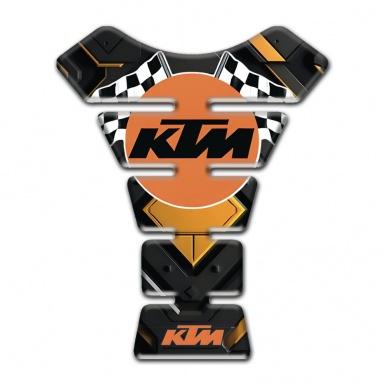 KTM Tank Guard Pads Yellow CentraL Rhombus Design and Round Logo 