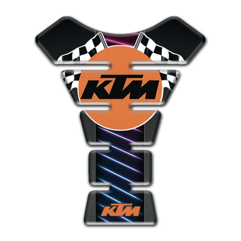 KTM Tank Pad Protector Neon Lines Design with Round Logo 