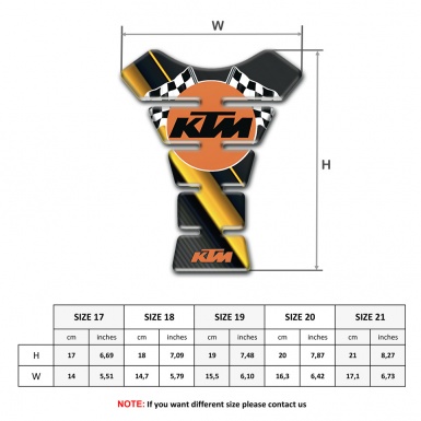 KTM Tank Guard Pads Diagonal Yllow Print Base and Racing Logo Style 