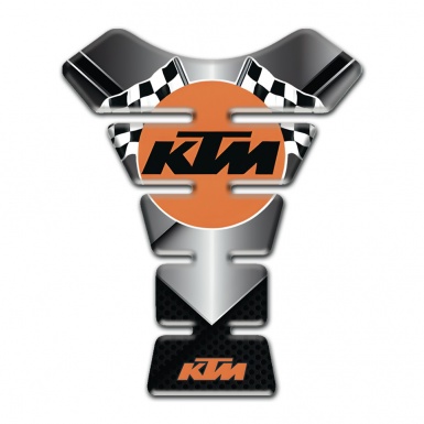 KTM Tank Pad Protector Chromed Base with Flags logo 