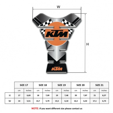 KTM Tank Pad Protector Chromed Base with Flags logo 