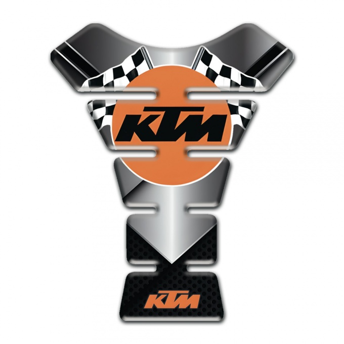 KTM Tank Pad Protector Chromed Base with Flags logo 