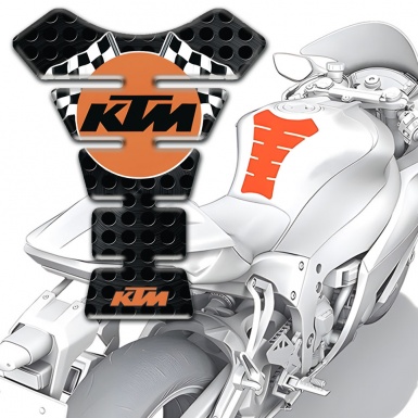 KTM Tank Fuse Black Perforated Base with Orange Round Logo 