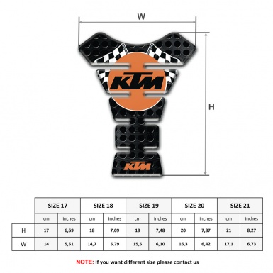 KTM Tank Fuse Black Perforated Base with Orange Round Logo 
