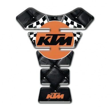 KTM Tank Pad Motorbike Black Leather Effect Racing Logo 