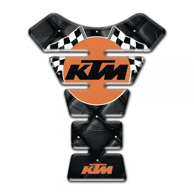 KTM Tank Pad Motorbike Black Leather Effect Racing Logo 