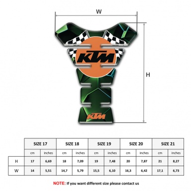 KTM Tank Protector Green Diamon effect with Round Logo